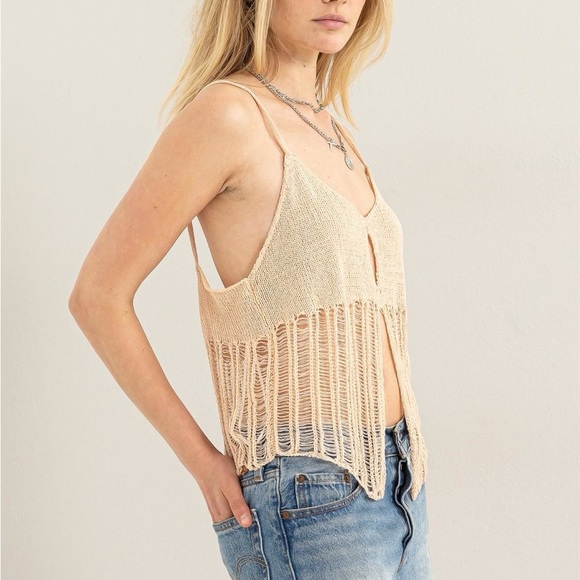 Cardigan Cream Bohemian Top NWT - Picture 5 of 7